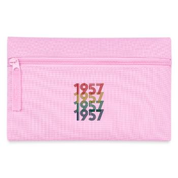Cool Retro 1957, 65 Years Old, 65th Birthday Gift - Pencil Case - pink - Front