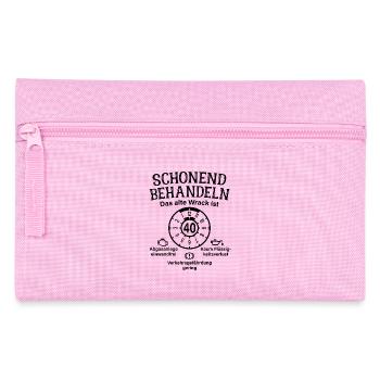 Schonend Behandeln 40. Geburtstag Altes Wrack 40 - Federtasche - Rosa - Vorne