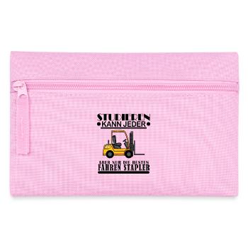 Staplerfahrer Gabelstapler Lager Logistik - Federtasche - Rosa - Vorne