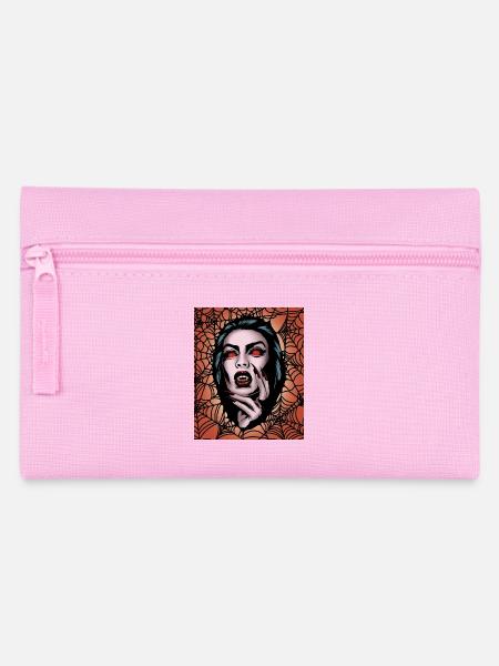 Gruselige Vampirin Gruseliges Spinnennetz Halloween - Federtasche - Rosa