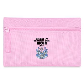 Nordsee Plattdeutsch Spruch Moin - Federtasche - Rosa - Vorne