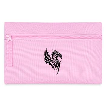 Drache im Tattoo Style mit Flügeln - Federtasche - Rosa - Vorne