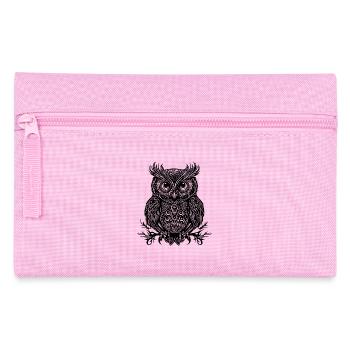 Vintage Eule mit großen Augen - Federtasche - Rosa - Vorne