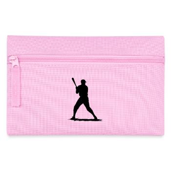 Baseball Spieler mit Baseballschläger - Federtasche - Rosa - Vorne