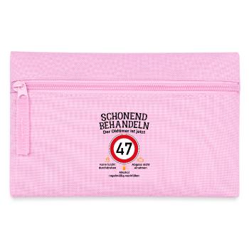 47. Geburtstag Schonend Behandeln Oldtimer Ist 47 - Federtasche - Rosa - Vorne
