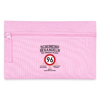 96. Geburtstag Schonend Behandeln Oldtimer Ist 96 - Federtasche - Rosa - Vorne