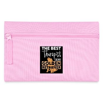 The best therapist is my golden retriever - Pencil Case - pink - Front