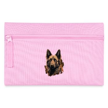 Belgian Shepherd Dog Breed Face - Pencil Case - pink - Front