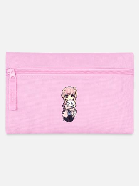 Anime Katzen Kawaii Teen Otaku Mädchen Mit Katze - Federtasche - Rosa