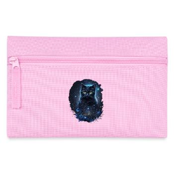 Mystical Black Cat in Space - Pencil Case - pink - Front