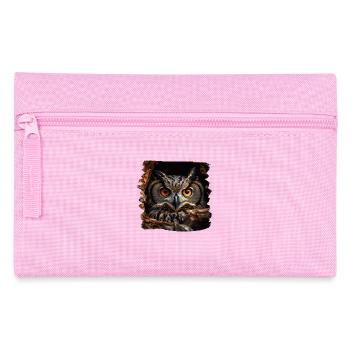 Eulen Kauz Owl Uhu Nachteule Eule - Federtasche - Rosa - Vorne
