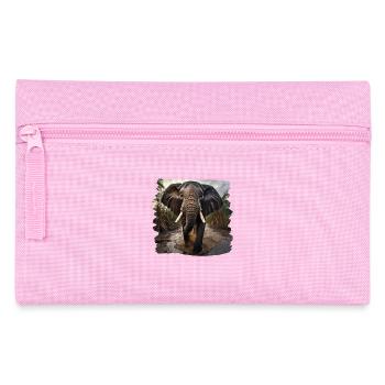 Elephant realistic elephant - Pencil Case - pink - Front