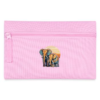 Elefanten Mama und Kind - Federtasche - Rosa - Vorne