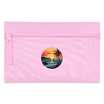Tropical Island Sunset Palm Beach - Pencil Case - pink - Front