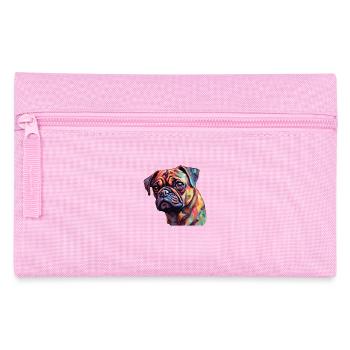 Pug Polygon - Pencil Case - pink - Front