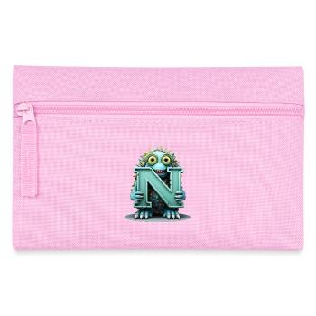 N Bunt mit Monster gewebt - Federtasche - Rosa - Vorne