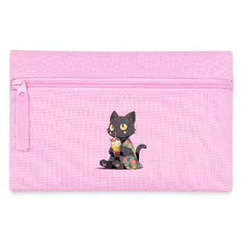 Boba and Cats Katze die Bubble Tee trinkt Anime - Federtasche - Rosa - Vorne