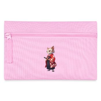 Asia Cat Japanese Samurai Samurai - Pencil Case - pink - Front