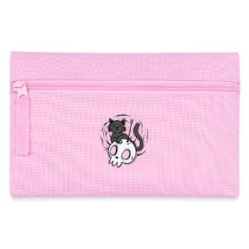 Cat with Skull Gothic Style - Pencil Case - pink - Front