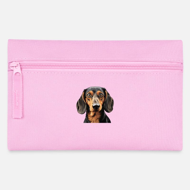 Hund Dackel - Federtasche - Rosa