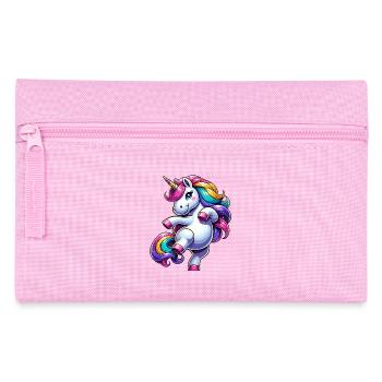 Einhorn molliges Kawaii bunt tanzendes Einhorn - Federtasche - Rosa - Vorne