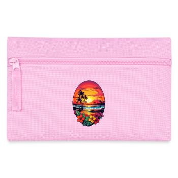 Palm Trees Hawaii Surfing Ocean Surfboard Design - Pencil Case - pink - Front