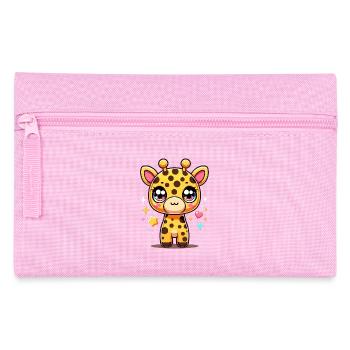 Charmantes Kawaii Giraffe Grafik T-Shirt für - Federtasche - Rosa - Vorne