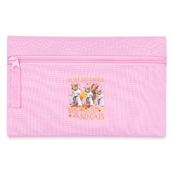 Lässt sich leicht von Karate und Katzen ablenken - Federtasche - Rosa - Vorne
