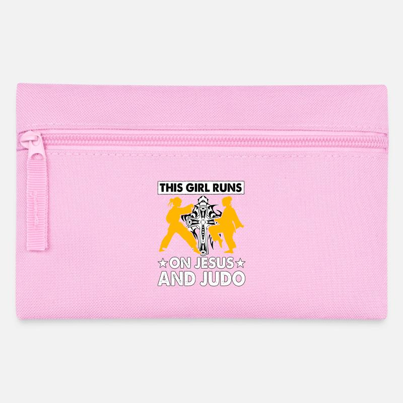 This Girl runs on Jesus and Judo - Pencil Case - pink