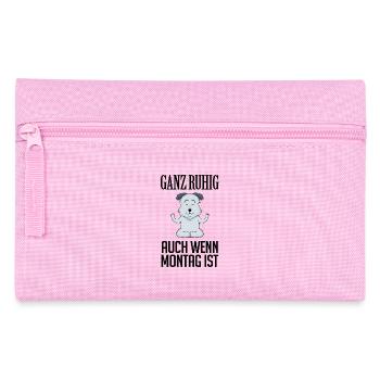 Montag Spruch Yoga Hund - Federtasche - Rosa - Vorne