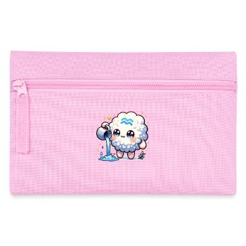 Aquarius Zodiac Sign Kawaii Character Birthday - Pencil Case - pink - Front