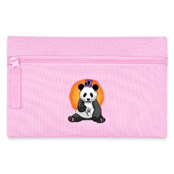 Asia Panda Bear Hat Wildlife Kids China - Pencil Case - pink - Front