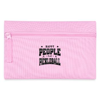 Happy People Play Pickleball Funny Sports Saying - Pencil Case - pink - Front