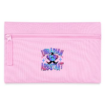 Bibliothekar-Assistent Berufsbezeichnung Bunte Bibliothek - Federtasche - Rosa - Vorne