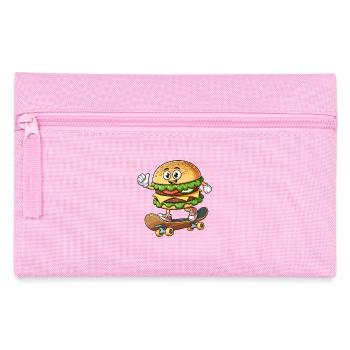 Hamburger Auf Skateboard Lustig - Federtasche - Rosa - Vorne