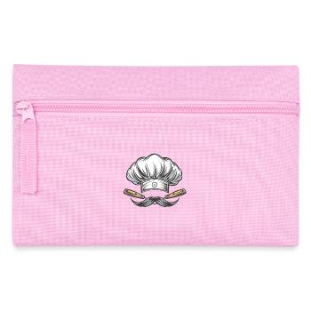 Toque de chef avec couteaux et moustache - Trousse - rose - Devant