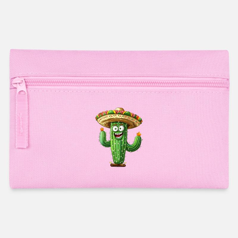Lustiger Kaktus Mit Feurigem Sombrero - Federtasche - Rosa