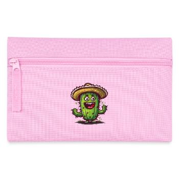 Lustiger Kaktus Mit Sombrero Tanzt - Federtasche - Rosa - Vorne