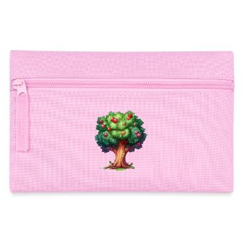 Colorful apple tree in cartoon style - Pencil Case - pink - Front