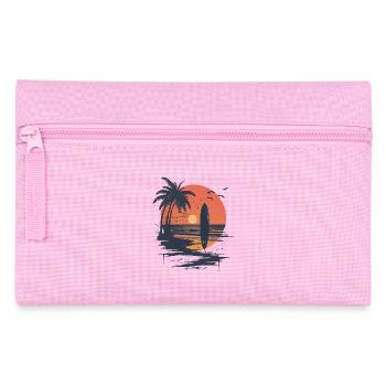 Surfboard sunset and palm trees - Pencil Case - pink - Front