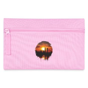 Panorama du coucher de soleil avec skyline - Trousse - rose - Devant