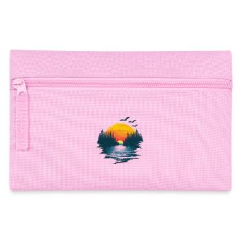 Sonnenaufgang Naturidylle Mit Vögeln - Federtasche - Rosa - Vorne