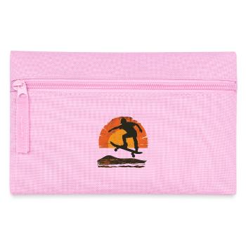 Silhouette de planche à roulettes coucher de soleil - Trousse - rose - Devant
