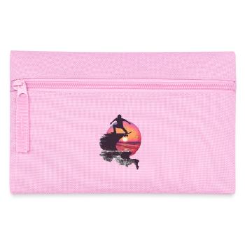 Skateboarder Silhouette Coucher De Soleil - Trousse - rose - Devant