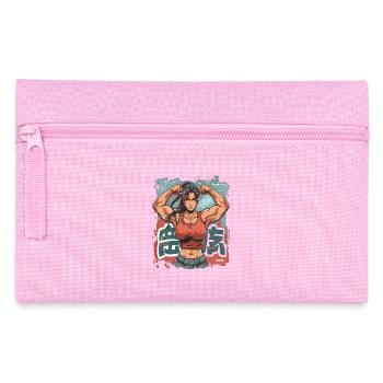 Pleine puissance : Fille musclée de musculation - Trousse - rose - Devant