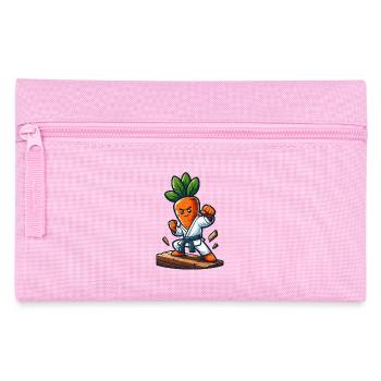 Karate Carrot Master Fighter Pose - Pencil Case - pink - Front