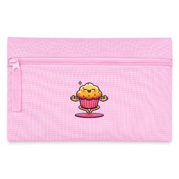 Cupcake mignon avec visage souriant - Trousse - rose - Devant