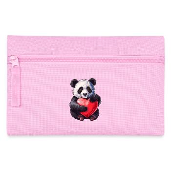 Adorable Panda Holding Heart Illustration - Federtasche - Rosa - Vorne