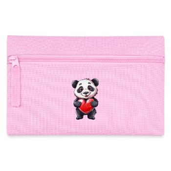 Adorable Panda Holding Heart - Sweet Panda Design - Pencil Case - pink - Front