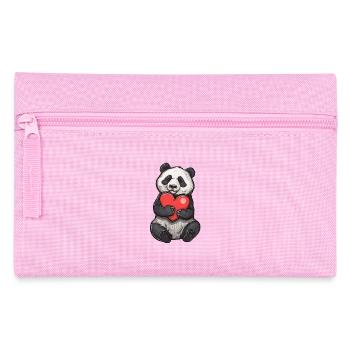 Cute Panda Holding Red Heart Drawing Perfect for - Federtasche - Rosa - Vorne